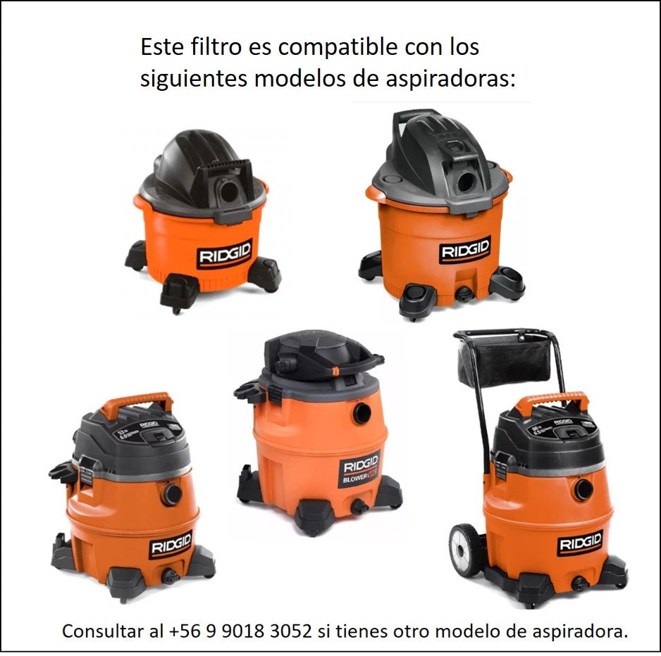 Filtro de papel plegado monocapa Original - VF4000 - Para Aspiradora WD06XX - WD12XX - WD14XX - WD16XX - WD18XX