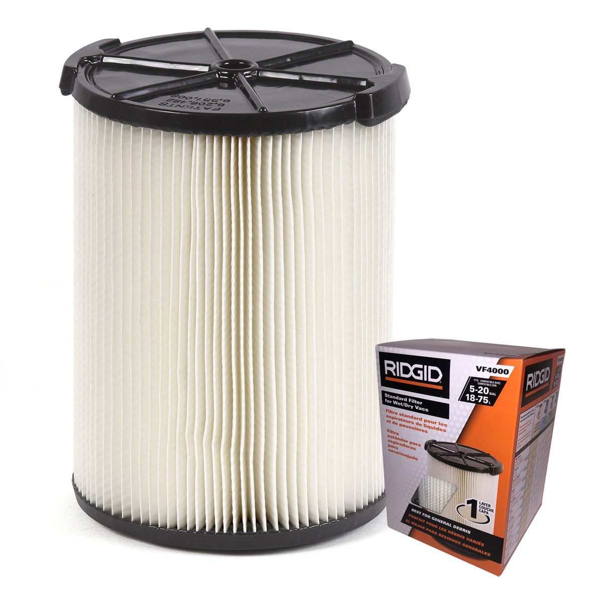 Filtro de papel plegado monocapa Original - VF4000 - Para Aspiradora WD06XX - WD12XX - WD14XX - WD16XX - WD18XX